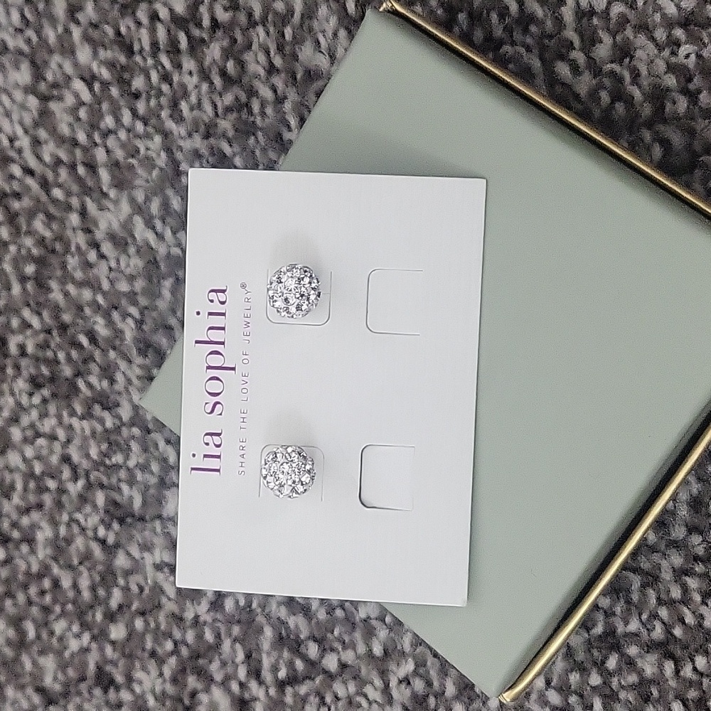 Lia Sophia crystal ball earrings